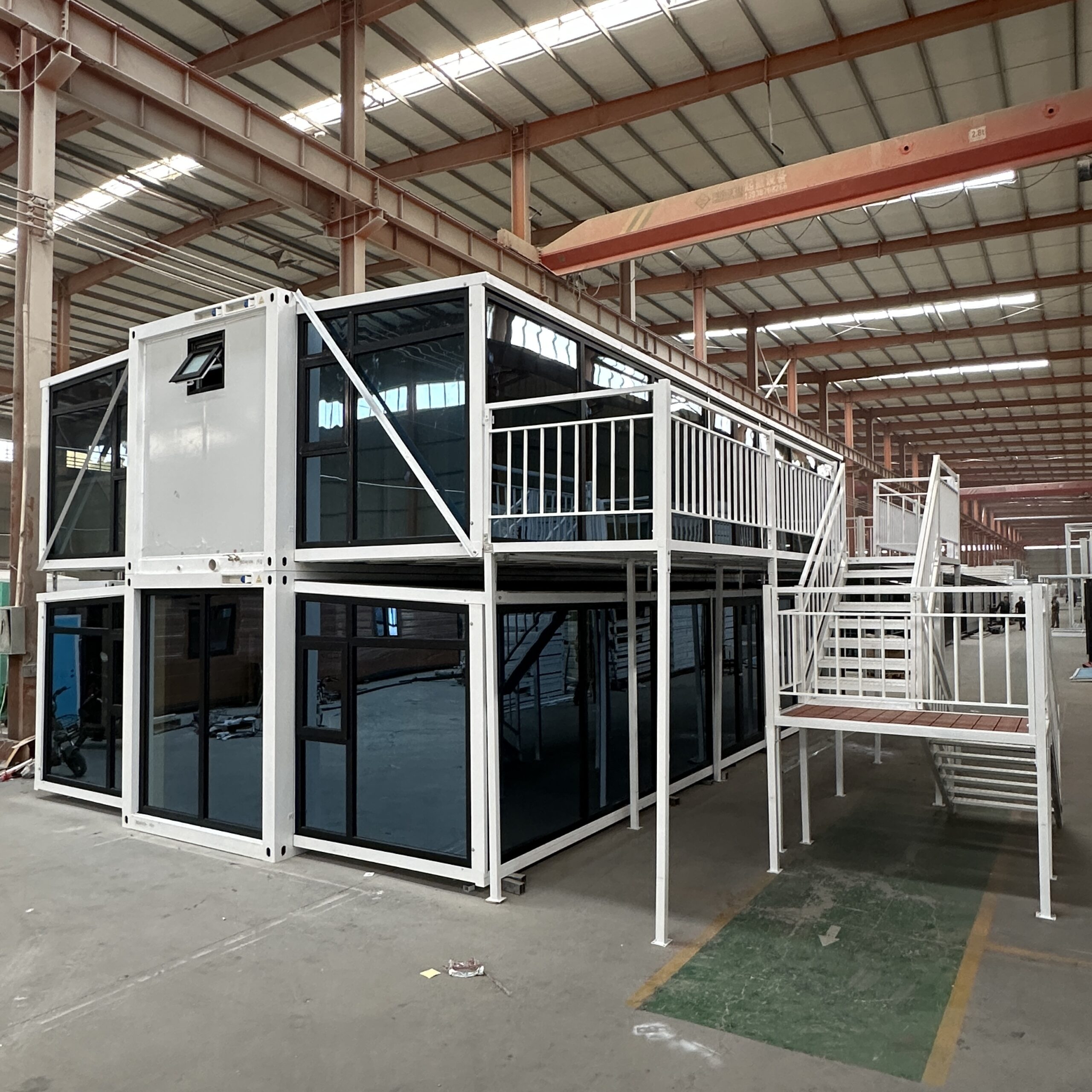 40ft Expandable House Two Floors Glass Walls And Gazebo Stairs